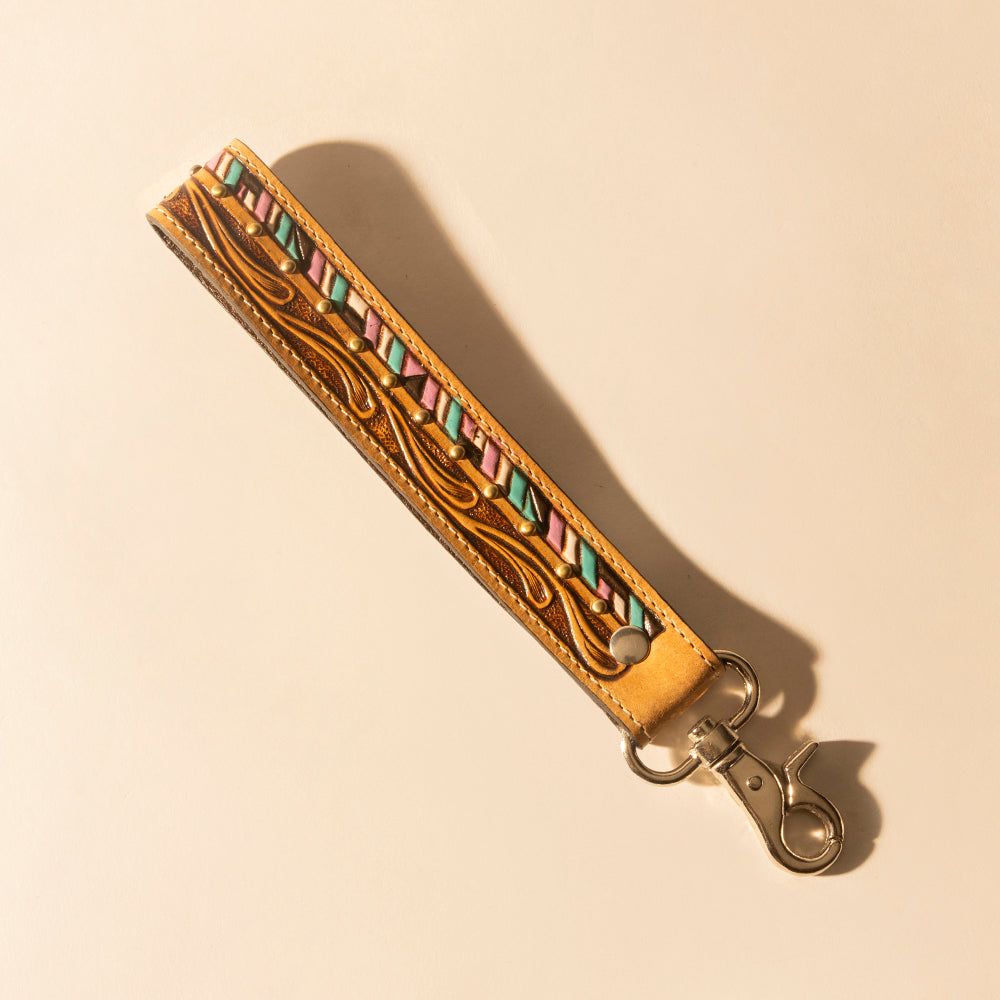 Myra Wildhue Western Key Fob in light brown with hand painted detail Myra USA