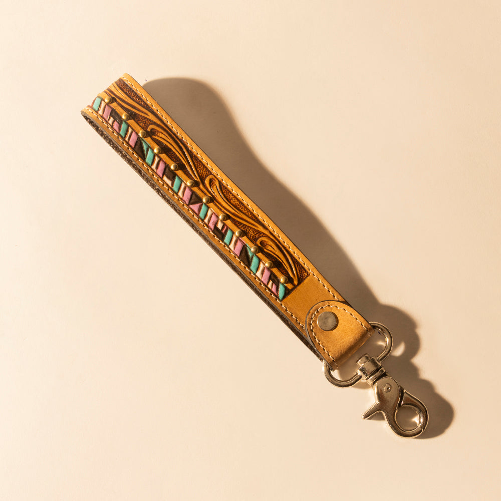 Myra Wildhue Western Key Fob in light brown with hand painted detail Myra USA