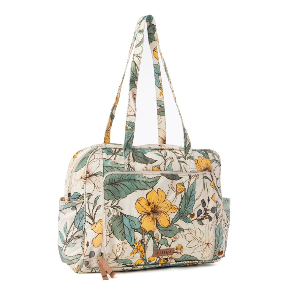 Myra Sunnyfield Cotton Diaper Bag in Ochre Fern Myra USA
