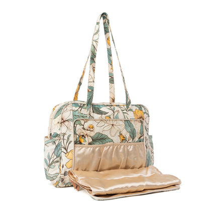 Myra Sunnyfield Cotton Diaper Bag in Ochre Fern Myra USA