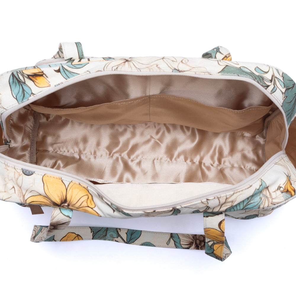 Myra Sunnyfield Cotton Diaper Bag in Ochre Fern Myra USA