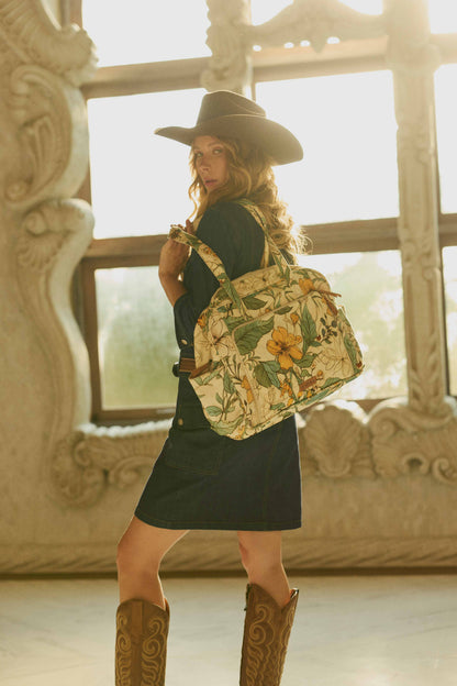 Myra Sunnyfield Cotton Diaper Bag in Ochre Fern Myra USA
