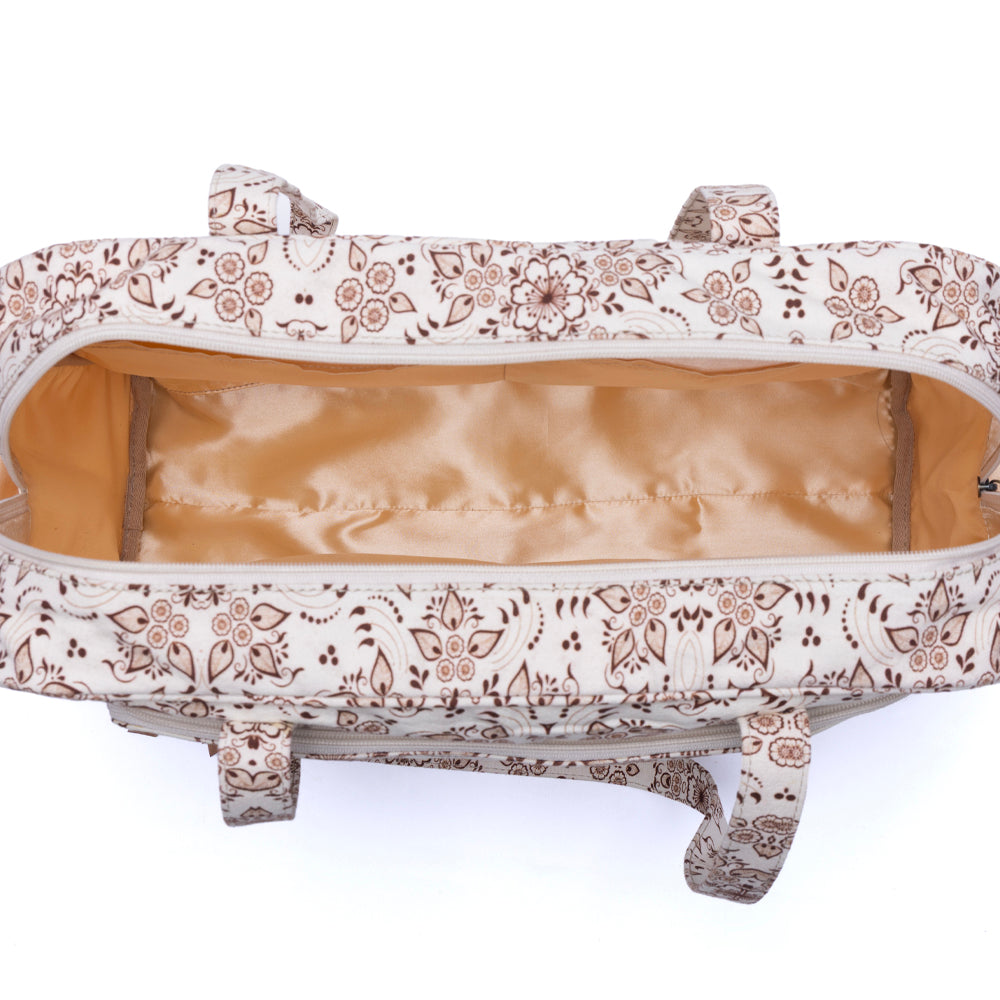Myra Sunnyfield Cotton Diaper Bag in Mocha Beige Myra USA