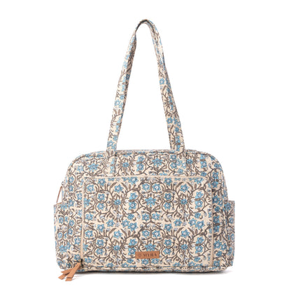Myra Sunnyfield Cotton Diaper Bag in Dusty Teal Myra USA