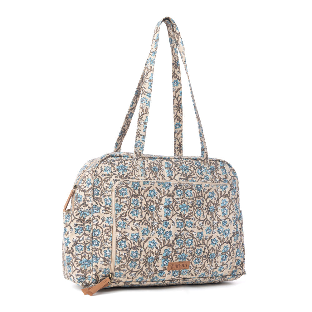 Myra Sunnyfield Cotton Diaper Bag in Dusty Teal Myra USA
