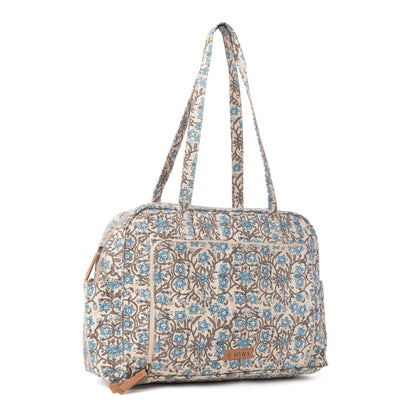 Myra Sunnyfield Cotton Diaper Bag in Dusty Teal Myra USA