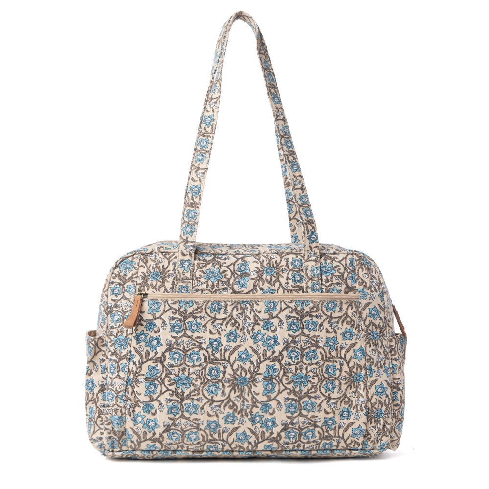 Myra Sunnyfield Cotton Diaper Bag in Dusty Teal Myra USA