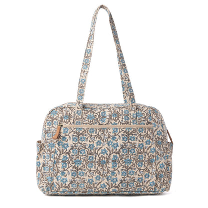 Myra Sunnyfield Cotton Diaper Bag in Dusty Teal Myra USA