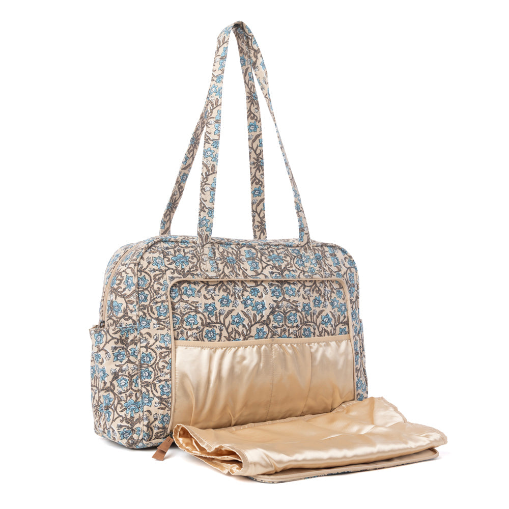 Myra Sunnyfield Cotton Diaper Bag in Dusty Teal Myra USA