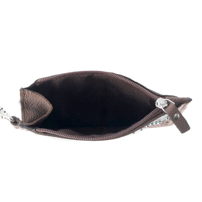 Myra Hand Hewn Western Card Holder for Women in Brown & Turquoise with handtooled detail Myra USA