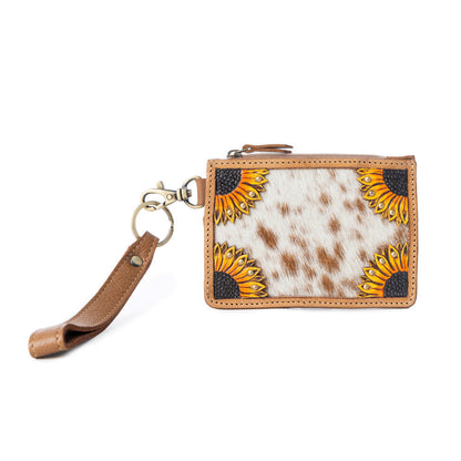 Myra Hand Hewn Western Card Holder for Women in Light Brown with handtooled detail Myra USA