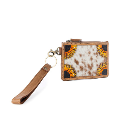 Myra Hand Hewn Western Card Holder for Women in Light Brown with handtooled detail Myra USA