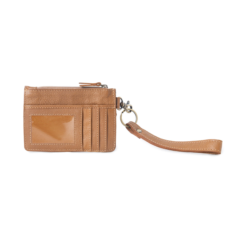Myra Hand Hewn Western Card Holder for Women in Light Brown with handtooled detail Myra USA