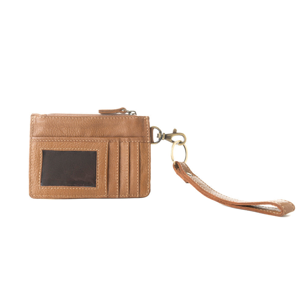 Myra Hand Hewn Western Card Holder for Women in Khaki with hairon detail Myra USA
