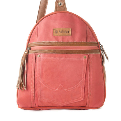 Myra Bandit Denim Fanny Pack Bag for Women in rust with canvas and Front Pocket Myra USA