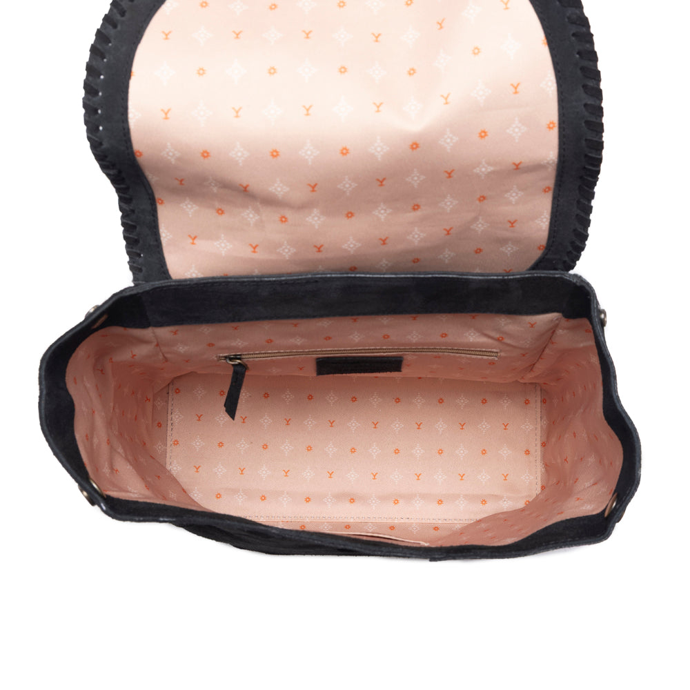 Myra Yellowstone Ironwood Studded Suede Leather Concealed Carry Bag in Shadow Black Myra USA