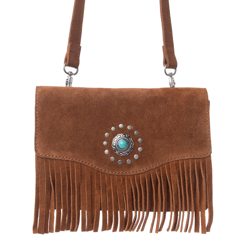 Myra Yellowstone Highland Range Suede Leather Belt Bag in Desert Tan Myra USA