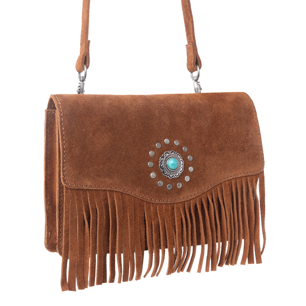 Myra Yellowstone Highland Range Suede Leather Belt Bag in Desert Tan Myra USA