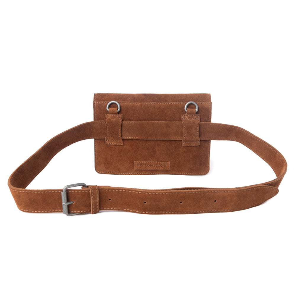 Myra Yellowstone Highland Range Suede Leather Belt Bag in Desert Tan Myra USA