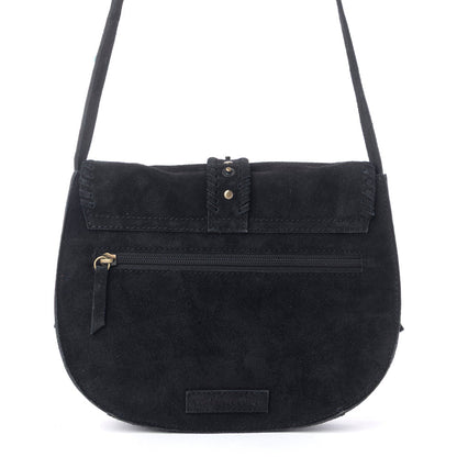 Myra Yellowstone Iron Frontier Suede Leather Bag in Jet Black Myra USA