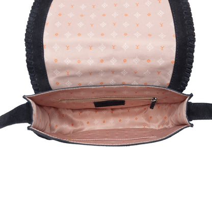 Myra Yellowstone Iron Frontier Suede Leather Bag in Jet Black Myra USA