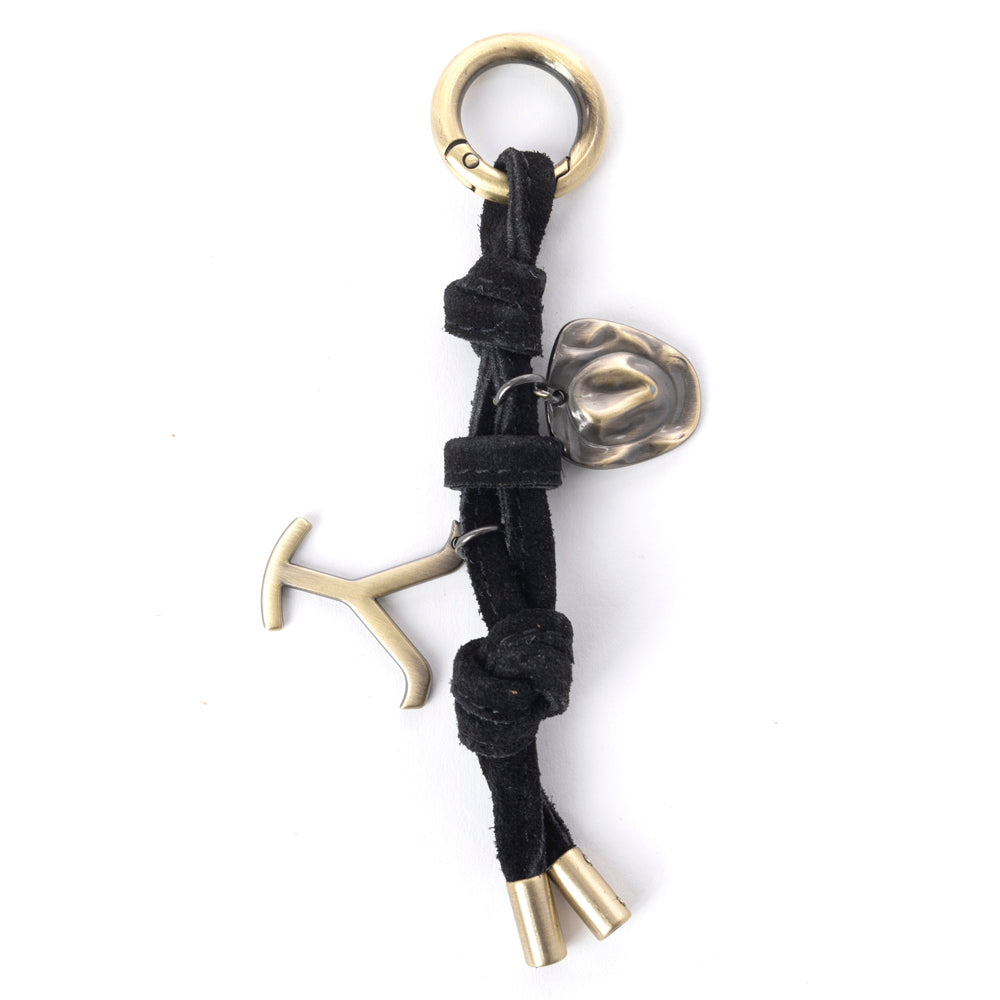 Myra Yellowstone Lariat Loop Leather Key Fob in Midnight Onyx Myra USA