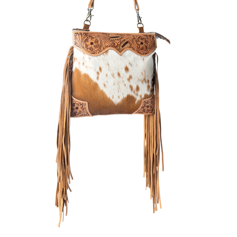 Myra Tumbleweed Trail Fringed hand-tooled bag for women in Light Brown Myra USA