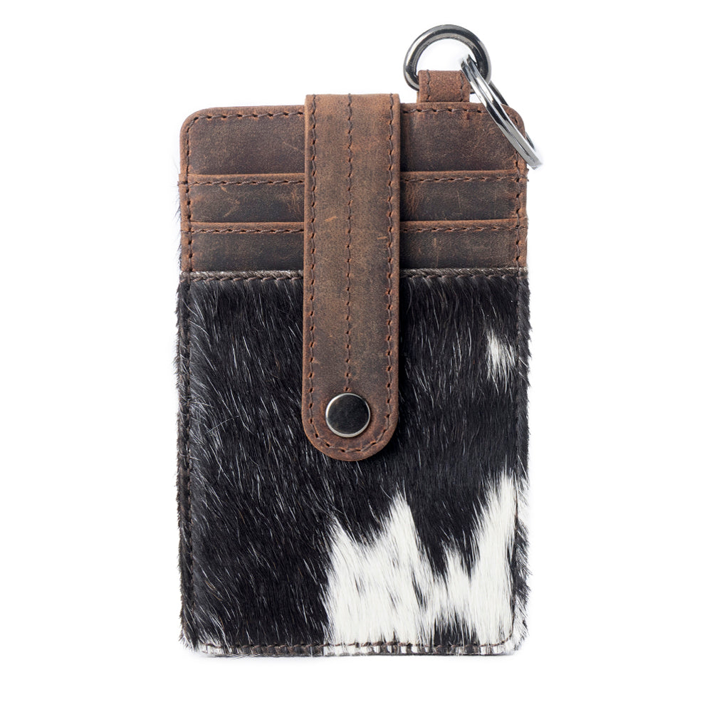 Myra Roper Card Holder for Women in black with hair-on detail Myra USA