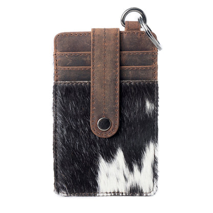 Myra Roper Card Holder for Women in black with hair-on detail Myra USA