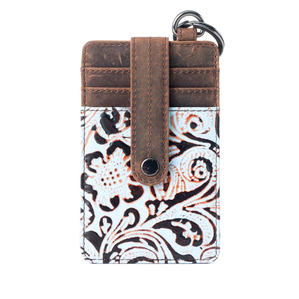 Myra Roper Embossed Card Holder for Women in blue with printed detail Myra USA