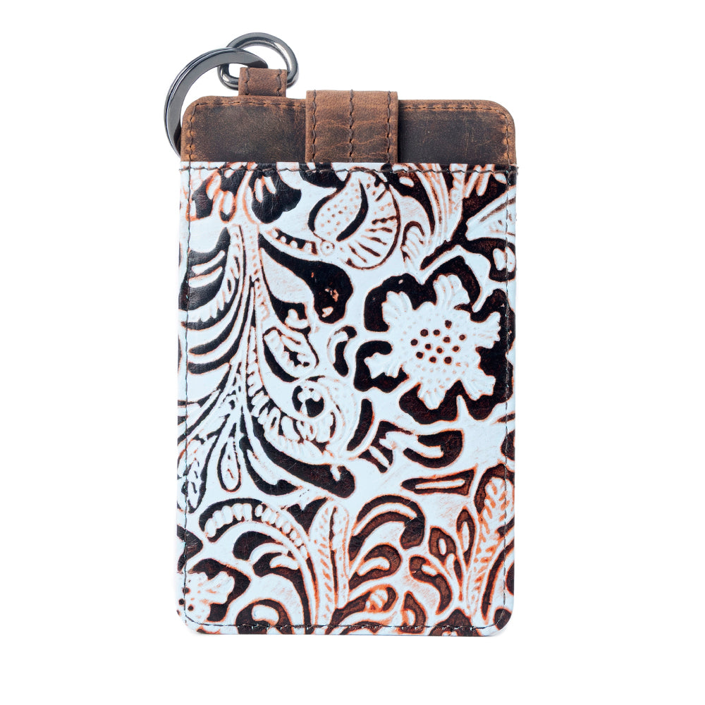Myra Roper Embossed Card Holder for Women in blue with printed detail Myra USA