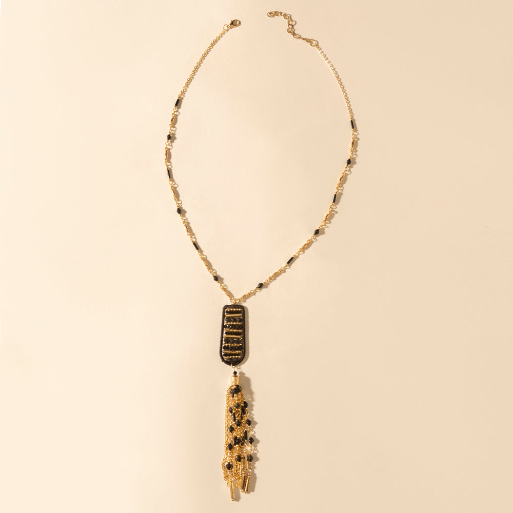 Myra Trailstamp Pendant Necklace in Burnished Tan Myra USA