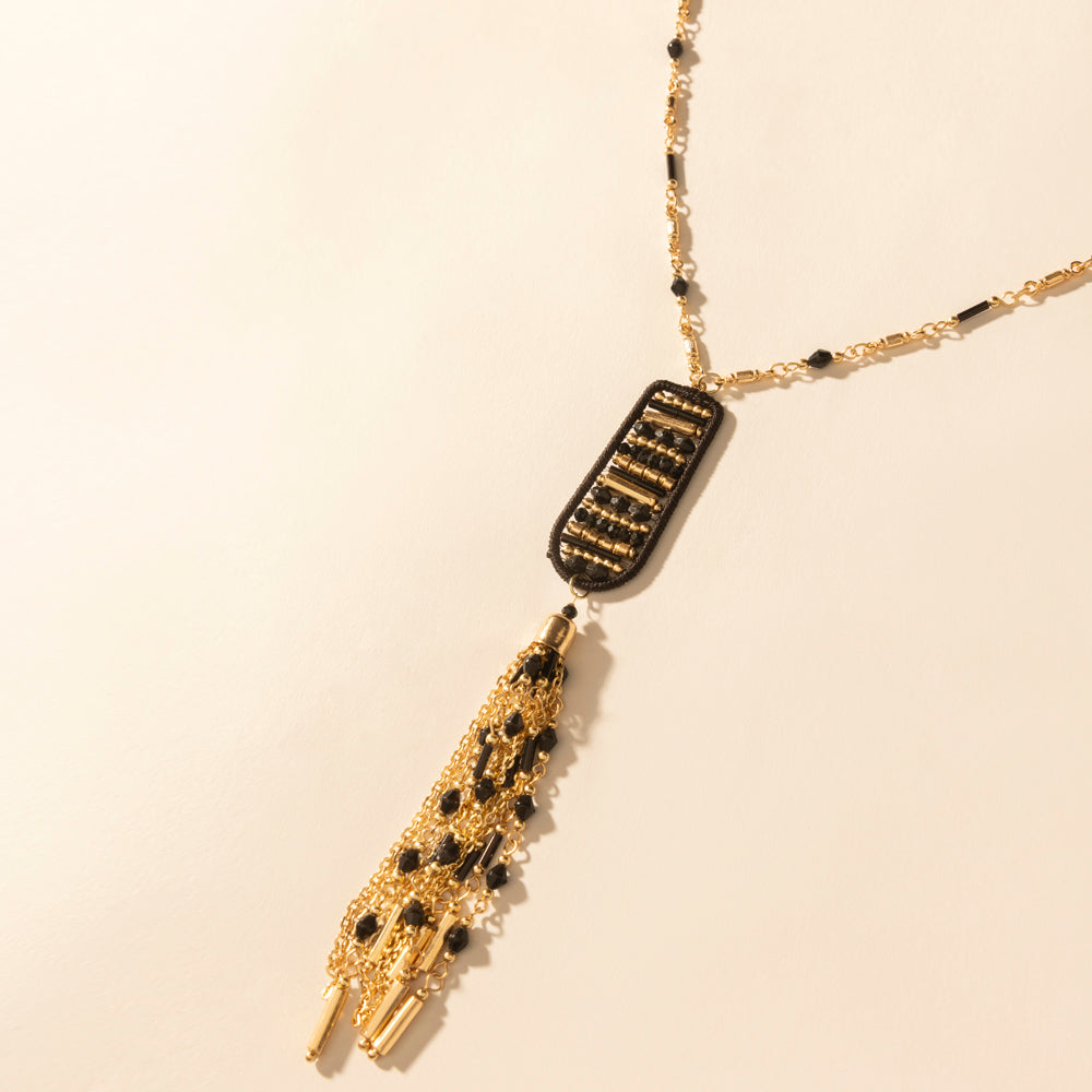Myra Trailstamp Pendant Necklace in Burnished Tan Myra USA