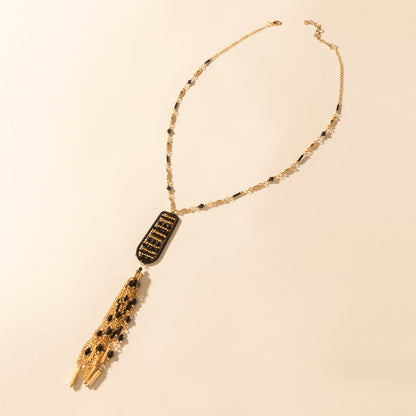 Myra Trailstamp Pendant Necklace in Burnished Tan Myra USA