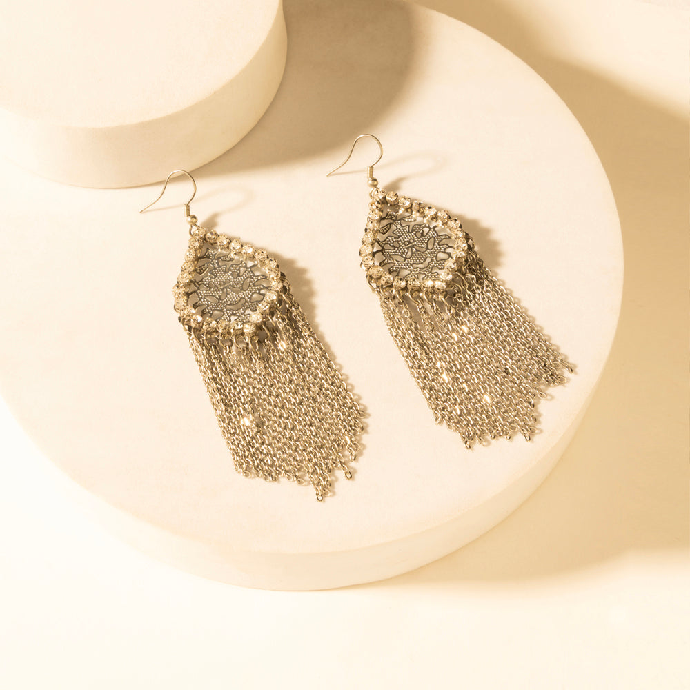 Myra Stormtrail Fringe Earrings in Antique Frost Myra USA