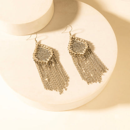 Myra Stormtrail Fringe Earrings in Antique Frost Myra USA