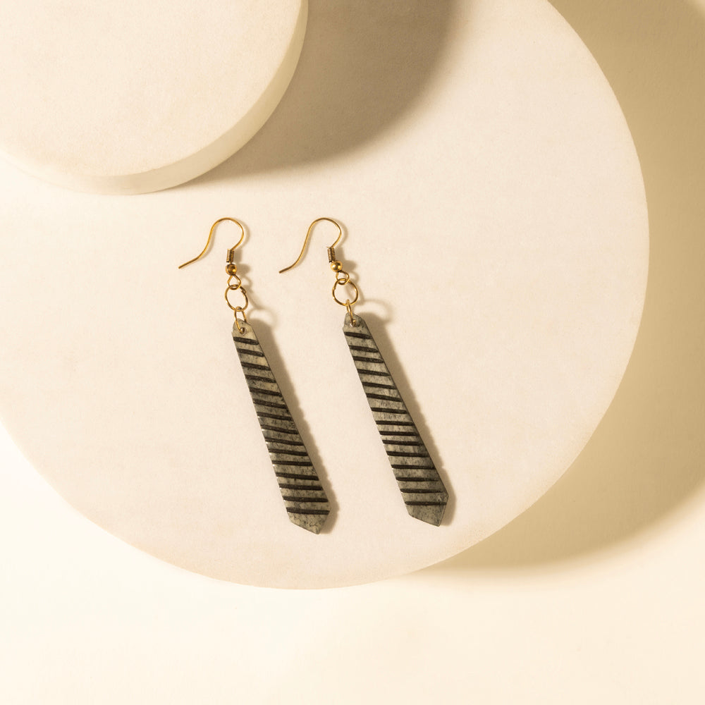 Myra Driftline Drop Earrings in Iron Stripe Myra USA