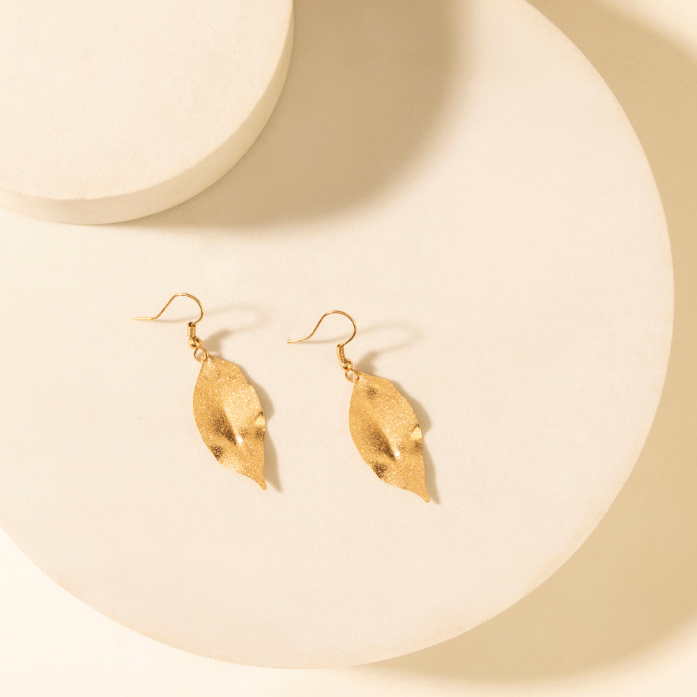 Myra Suntrail Leaf Earrings in Weathered Amber Myra USA