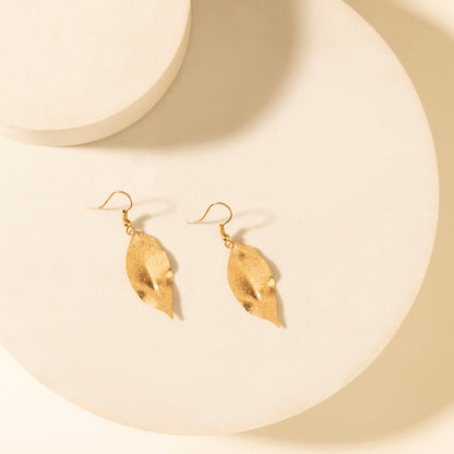 Myra Suntrail Leaf Earrings in Weathered Amber Myra USA