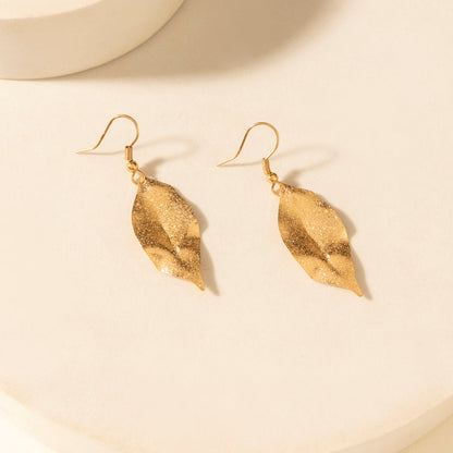 Myra Suntrail Leaf Earrings in Weathered Amber Myra USA
