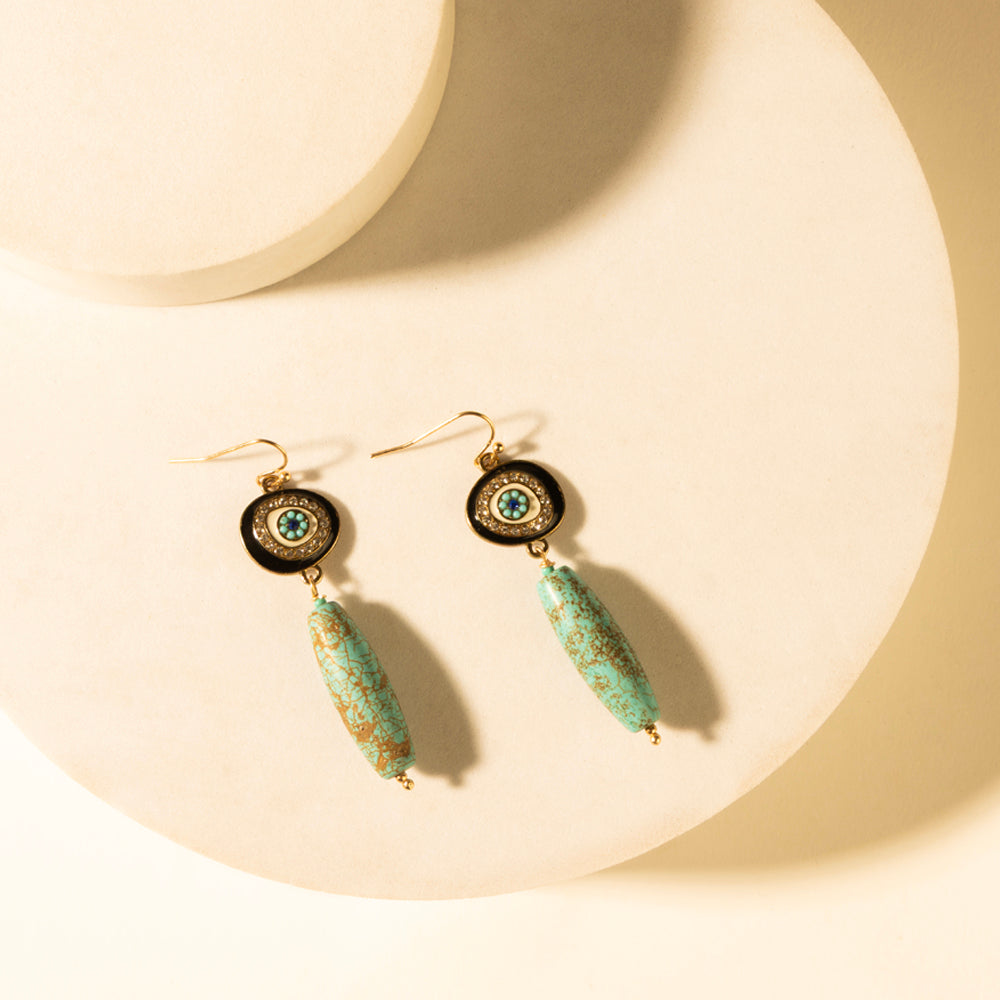 Myra Trail Halo Earrings in Turquoise Stone Myra USA