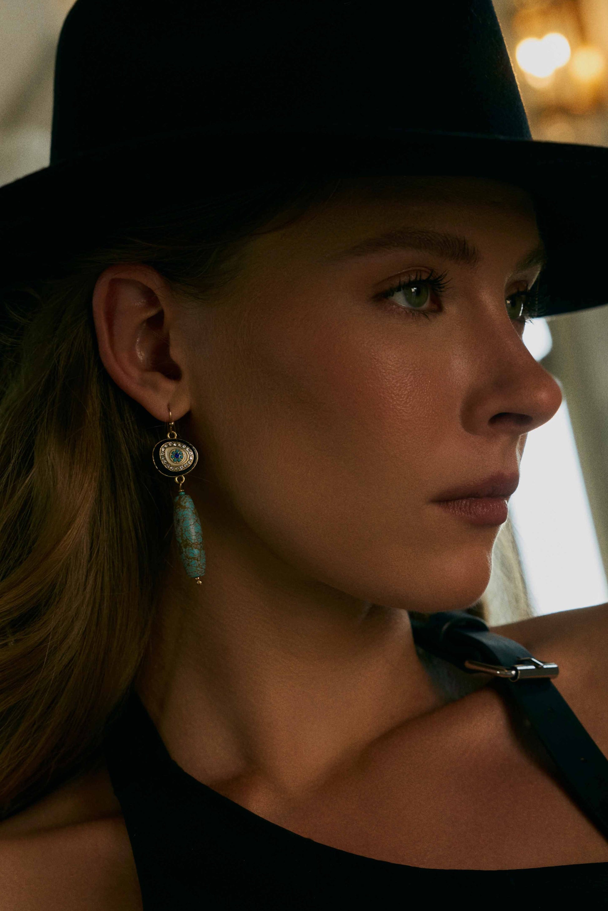 Myra Trail Halo Earrings in Turquoise Stone Myra USA