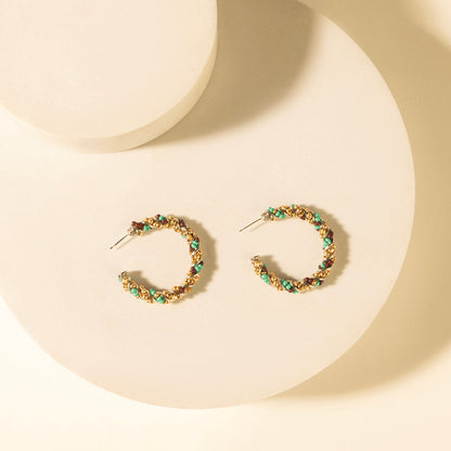 Myra Bronc Braid Hoop Earrings in Desert Turquoise Myra USA