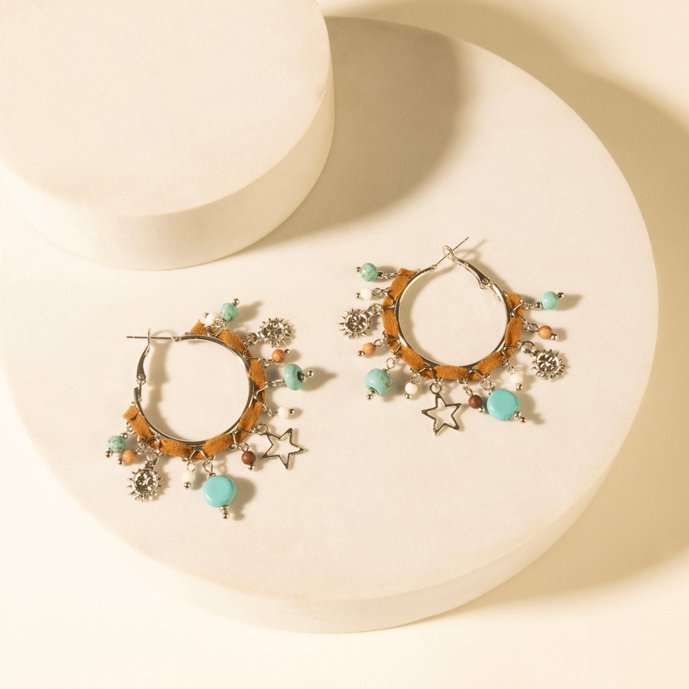 Myra Corral Charm Hoop Earrings in Sky Vein Myra USA