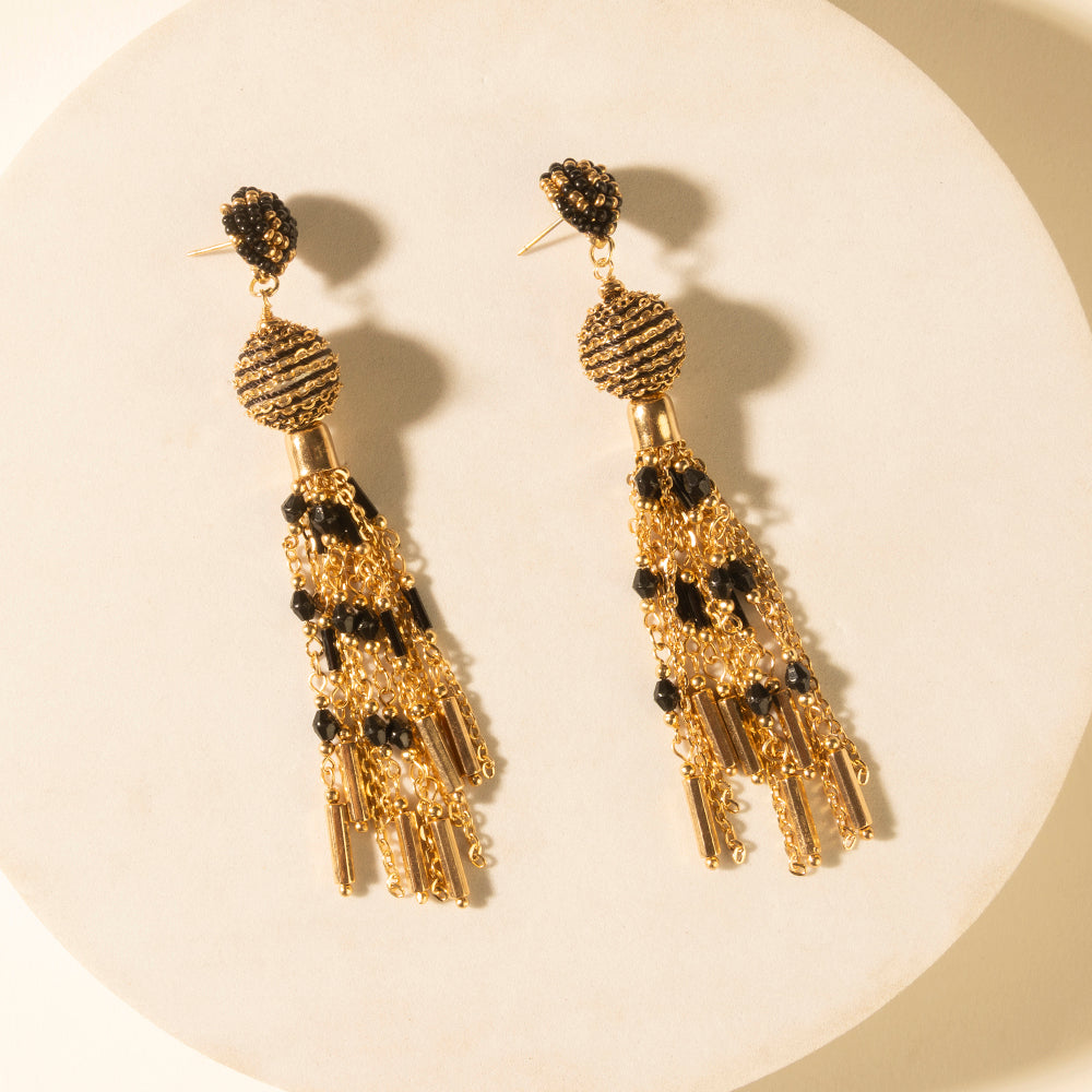 Myra Belle Tassel Earrings in Burnished Amber Myra USA