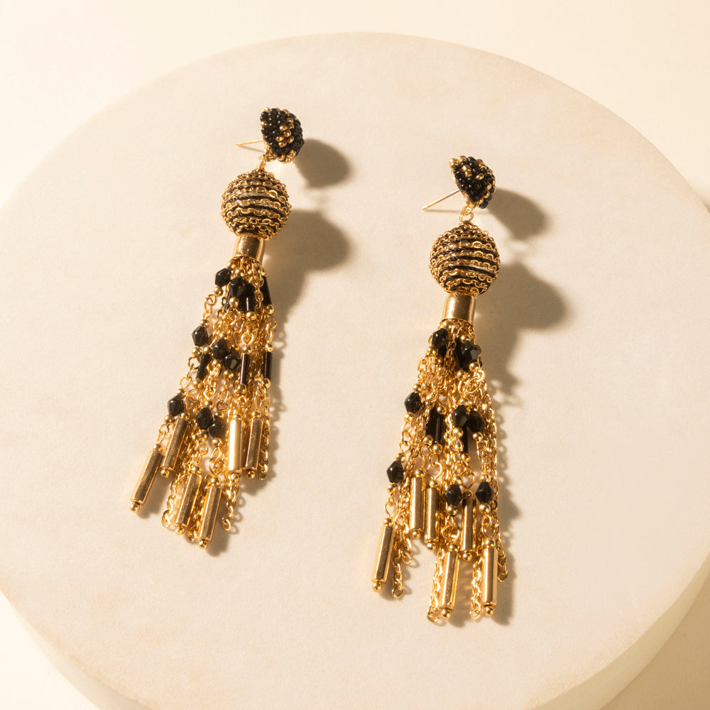 Myra Belle Tassel Earrings in Burnished Amber Myra USA