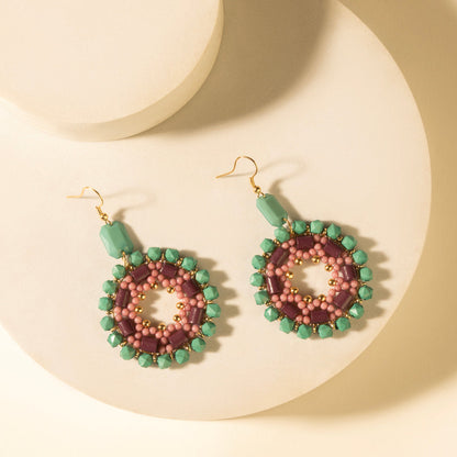 Myra Medallion Earrings in Turquoise Plum Myra USA