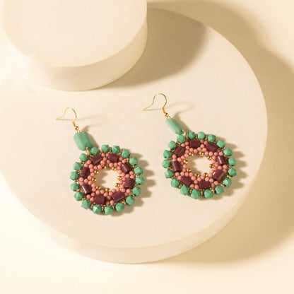 Myra Medallion Earrings in Turquoise Plum Myra USA