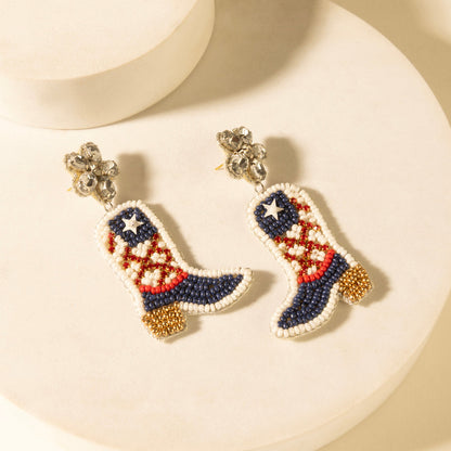 Myra Freedom Trail Boot Earrings in Rodeo White Myra USA
