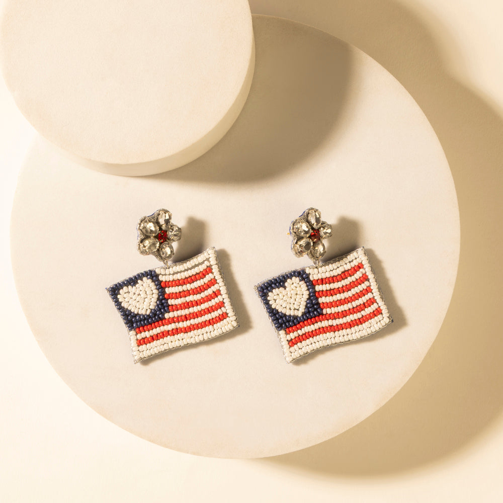 Myra Liberty Range Flag Earrings in Prairie White Myra USA